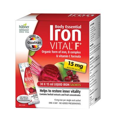 Silicea Body Essential Iron VITAL F+ (15mg Iron) Sachets 15ml x 30 Pack
